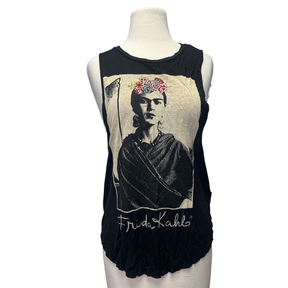 Forever 21 Tops - NWOT Frida Kahlo Womens Muscle Tank Medium Y2K Faux Embroidered Flower Crown F21
